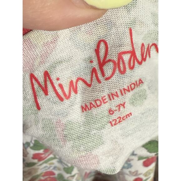 Mini Boden Big Appliqué Jersey Long sleeve Floral Embroidered A Line Dress 6-7 - Picture 3 of 6